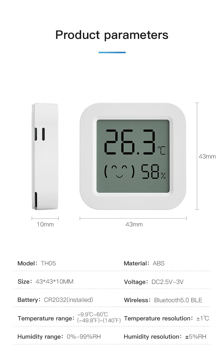 Tuya Mini LCD Temperature & Humidity Sensor - MITANCO