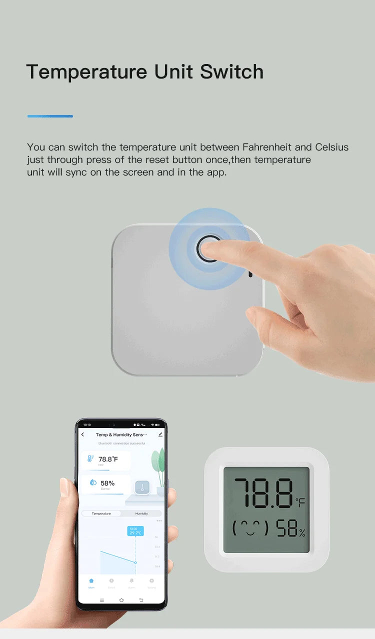 Tuya Mini LCD Temperature & Humidity Sensor - MITANCO