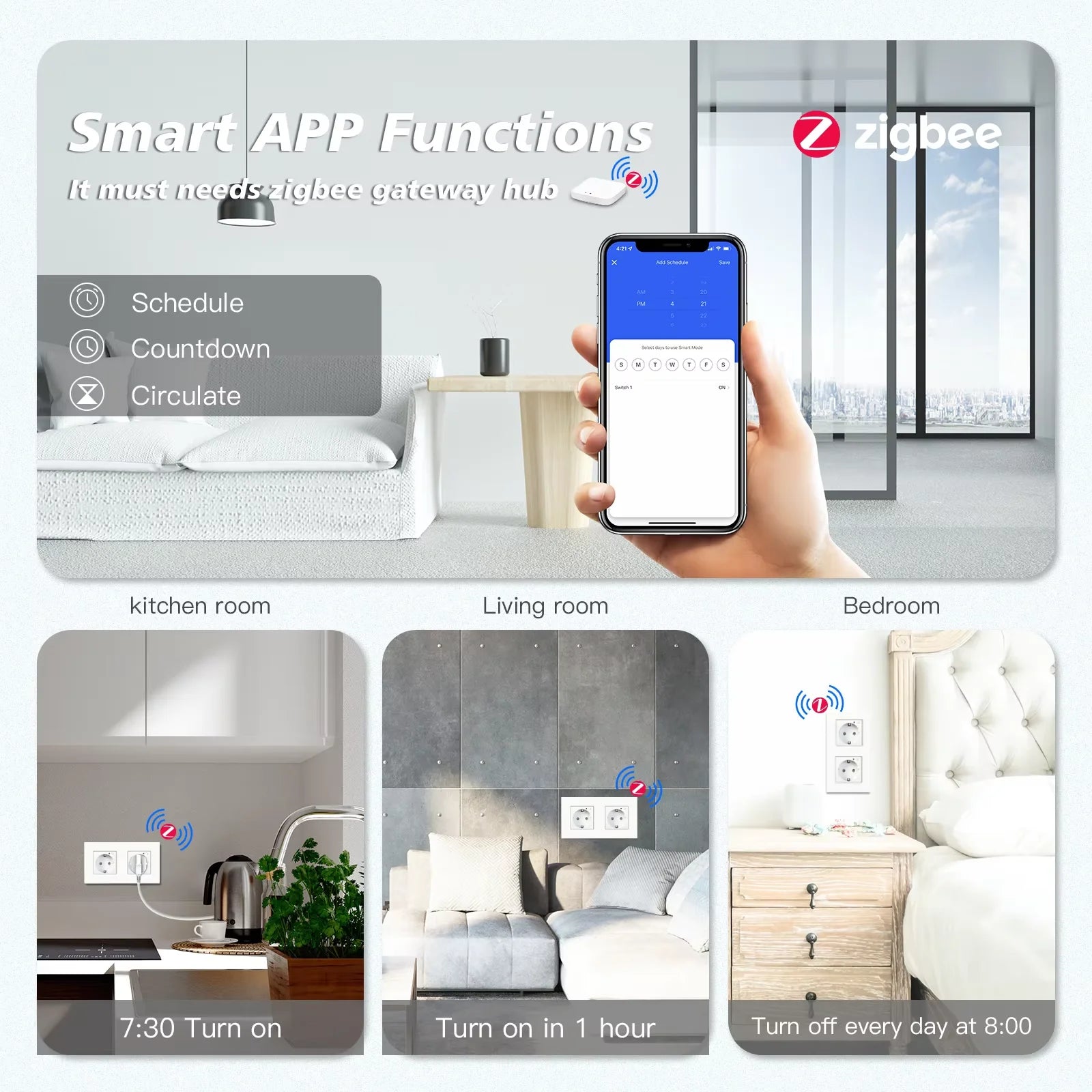 Zigbee Smart AC Socket with USB Type-C Fast Charging - MITANCO