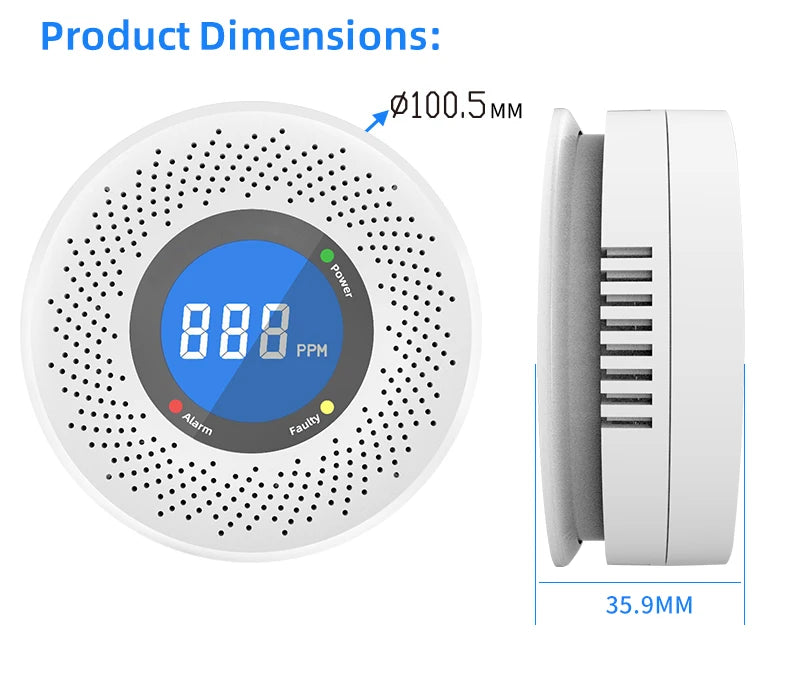 Standalone Carbon Monoxide Detector with Screen Display - MITANCO