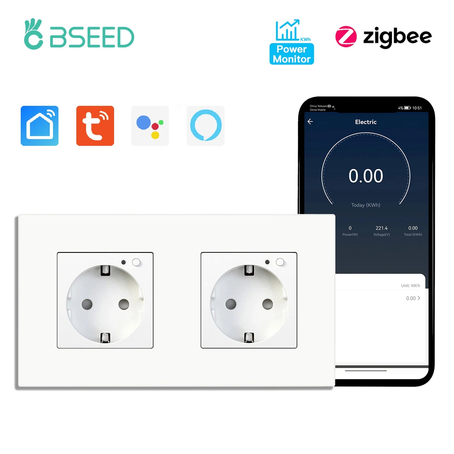 Zigbee Smart AC Socket with USB Type-C Fast Charging - MITANCO