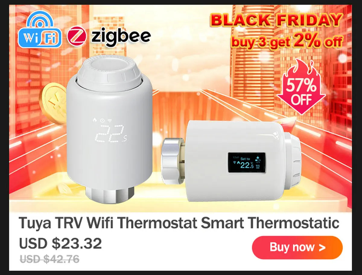 Tuya Zigbee 3.0 Smart Thermostatic Radiator Valve (TRV801Z) - MITANCO