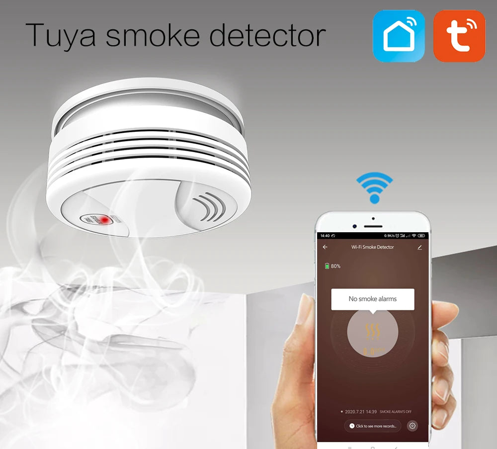 Tuya Smart WiFi Smoke Detector Sensor - MITANCO