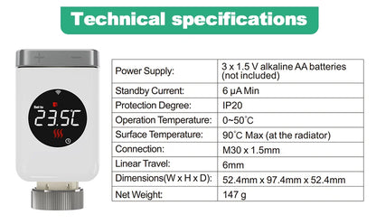 Tuya Zigbee 3.0 Smart Thermostatic Radiator Valve (TRV801Z) - MITANCO