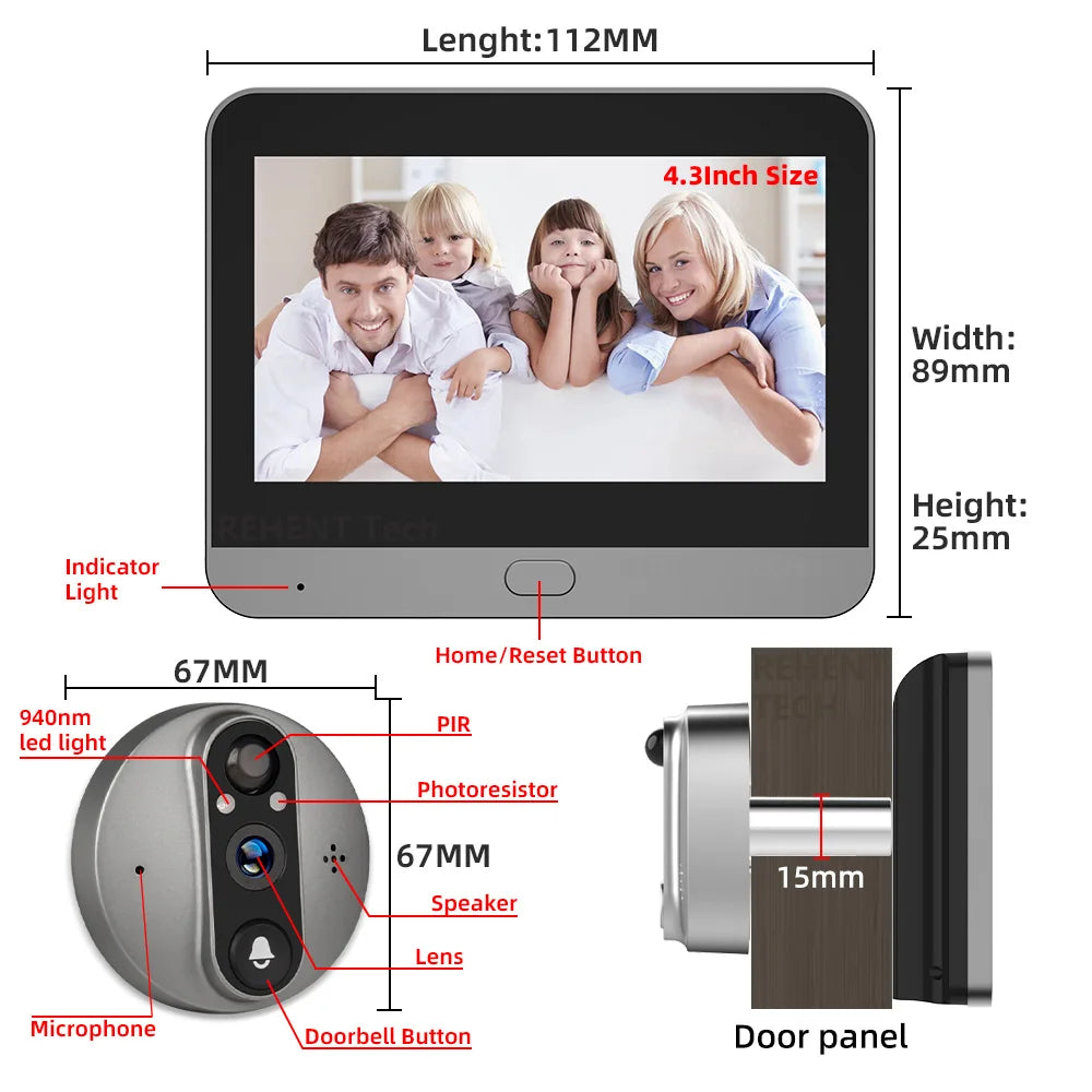 Tuya 4.3” LCD Peephole Door Camera - MITANCO