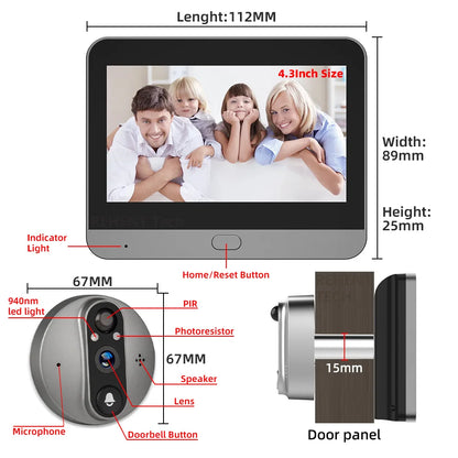 Tuya 4.3” LCD Peephole Door Camera - MITANCO